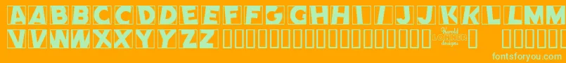 Comep Font – Green Fonts on Orange Background