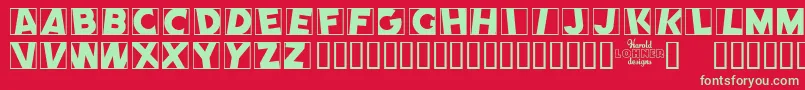 Comep Font – Green Fonts on Red Background