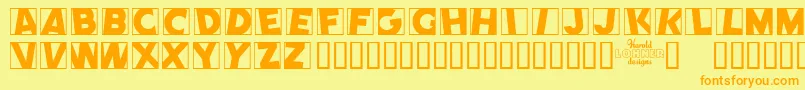 Comep Font – Orange Fonts on Yellow Background