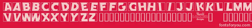 Comep Font – Pink Fonts on Red Background
