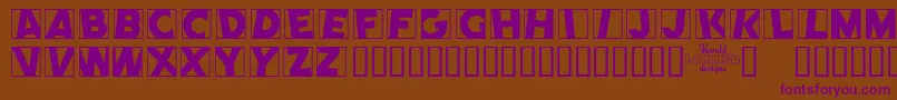 Comep Font – Purple Fonts on Brown Background