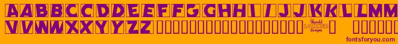 Comep Font – Purple Fonts on Orange Background