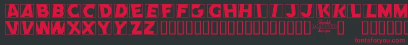 Comep Font – Red Fonts on Black Background