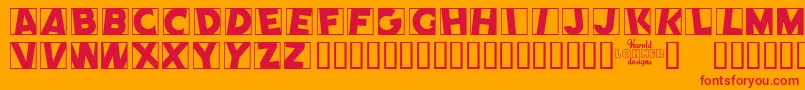 Comep Font – Red Fonts on Orange Background