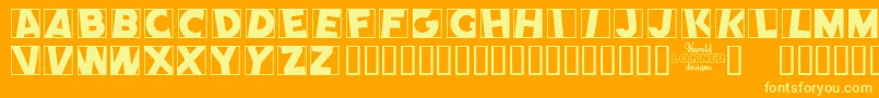 Comep Font – Yellow Fonts on Orange Background