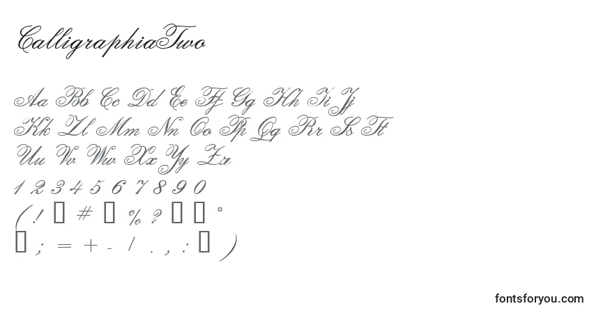 Schriftart CalligraphiaTwo – Alphabet, Zahlen, spezielle Symbole