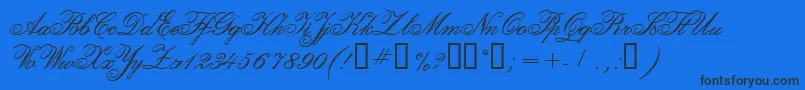 CalligraphiaTwo Font – Black Fonts on Blue Background