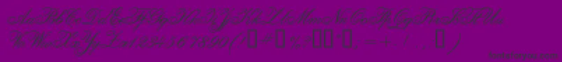 フォントCalligraphiaTwo – 紫の背景に黒い文字