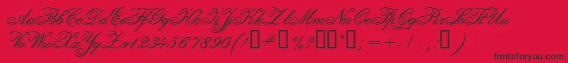 CalligraphiaTwo Font – Black Fonts on Red Background