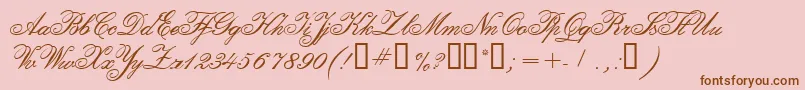 CalligraphiaTwo Font – Brown Fonts on Pink Background