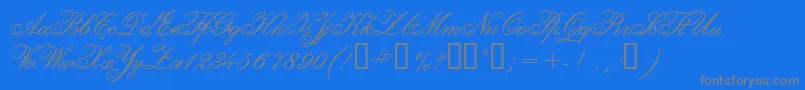 CalligraphiaTwo-Schriftart – Graue Schriften auf blauem Hintergrund