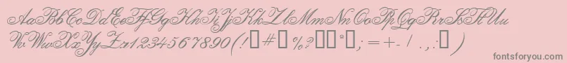 CalligraphiaTwo Font – Gray Fonts on Pink Background