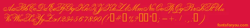 CalligraphiaTwo Font – Orange Fonts on Red Background