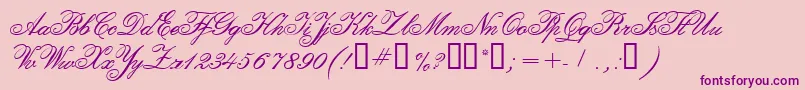 CalligraphiaTwo-Schriftart – Violette Schriften auf rosa Hintergrund