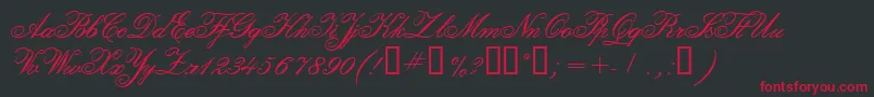 CalligraphiaTwo Font – Red Fonts on Black Background