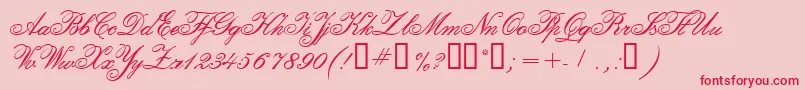 CalligraphiaTwo Font – Red Fonts on Pink Background