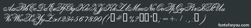 CalligraphiaTwo-fontti – valkoiset fontit mustalla taustalla