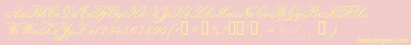 CalligraphiaTwo Font – Yellow Fonts on Pink Background