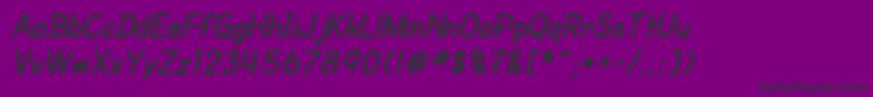 SfCartoonistHandBoldItalic-fontti – mustat fontit violetilla taustalla