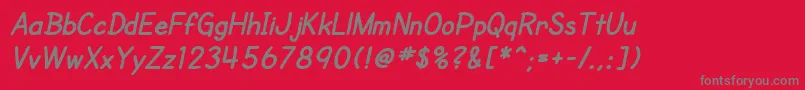 SfCartoonistHandBoldItalic Font – Gray Fonts on Red Background