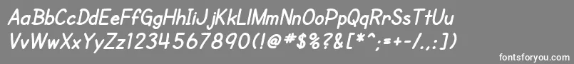 SfCartoonistHandBoldItalic Font – White Fonts on Gray Background