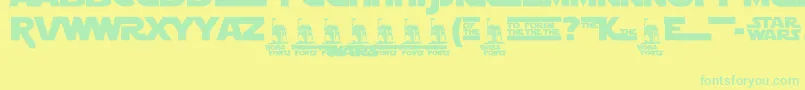 Fonte StarJediLogoDoubleline2 – fontes verdes em um fundo amarelo