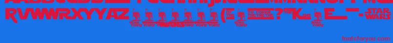 StarJediLogoDoubleline2 Font – Red Fonts on Blue Background