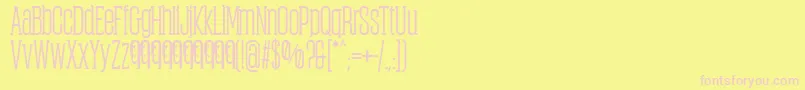 ObcecadaSerifBoldFfp-fontti – vaaleanpunaiset fontit keltaisella taustalla