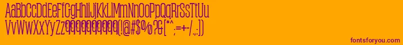 Шрифт ObcecadaSerifBoldFfp – фиолетовые шрифты на оранжевом фоне