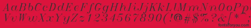 Italict Font – Black Fonts on Red Background