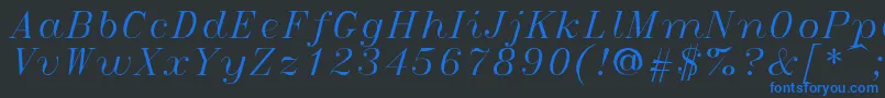 Italict Font – Blue Fonts on Black Background