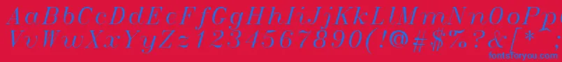 Italict Font – Blue Fonts on Red Background