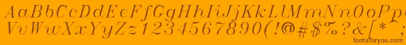 Italict Font – Brown Fonts on Orange Background