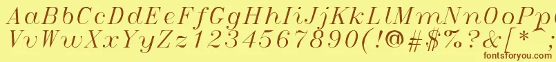 Italict Font – Brown Fonts on Yellow Background