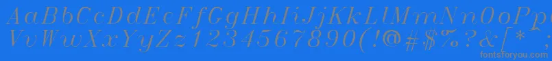 Italict Font – Gray Fonts on Blue Background