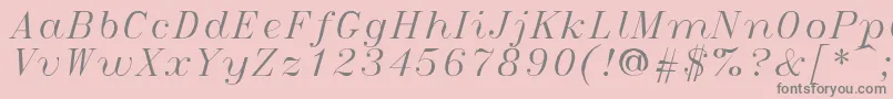 Italict Font – Gray Fonts on Pink Background