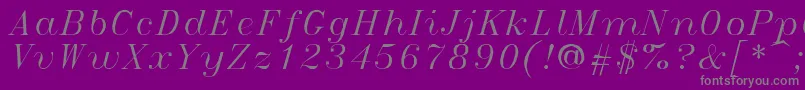 Italict Font – Gray Fonts on Purple Background