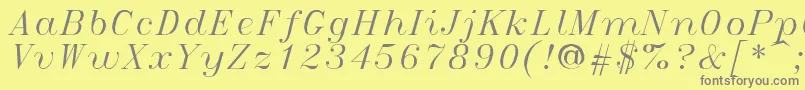 Italict Font – Gray Fonts on Yellow Background