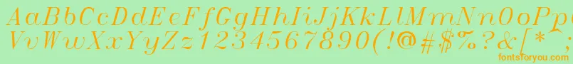 Italict Font – Orange Fonts on Green Background