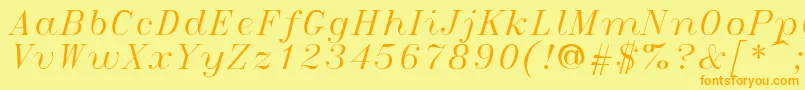 Italict Font – Orange Fonts on Yellow Background