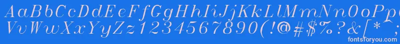 Italict Font – Pink Fonts on Blue Background