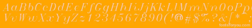 Italict Font – Pink Fonts on Orange Background