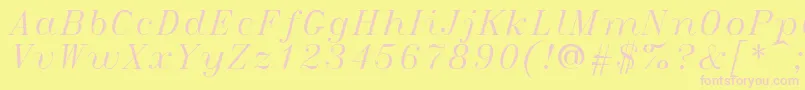 Italict Font – Pink Fonts on Yellow Background