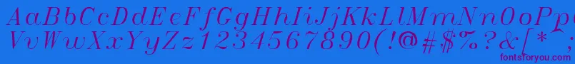 Italict Font – Purple Fonts on Blue Background
