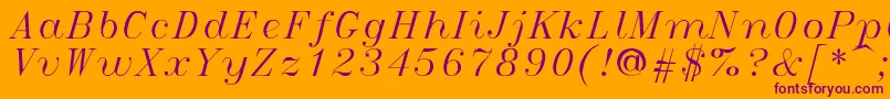 Italict Font – Purple Fonts on Orange Background