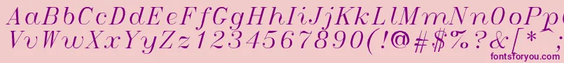 Italict Font – Purple Fonts on Pink Background