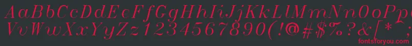 Italict Font – Red Fonts on Black Background