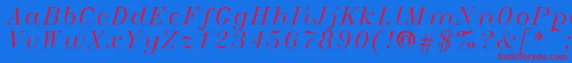 Italict Font – Red Fonts on Blue Background