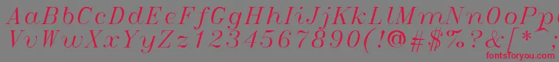 Italict Font – Red Fonts on Gray Background