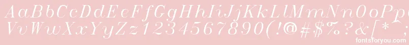 Italict Font – White Fonts on Pink Background